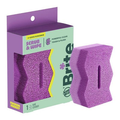 Brite by Scotch-Brite Two-Sided Scrub & Wipe Dish Sponge - Fuschia Frenzy: Foam Material