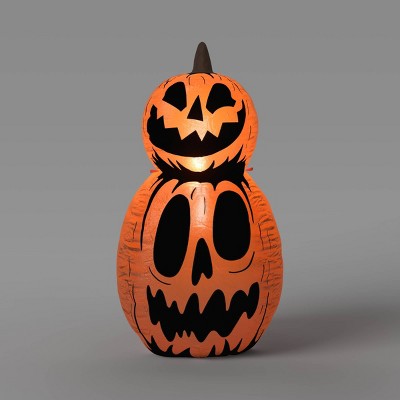 3.5' Double Stacked Jack Airblown Inflatable Halloween Decoration Orange - Hyde and EEK! Boutique