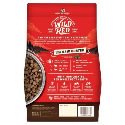 Stella & Chewy's Pork, Beef and Lamb Flavor Wild Red Raw Coated Grain and Legume Free Dry Dog Food - 3.5lbs