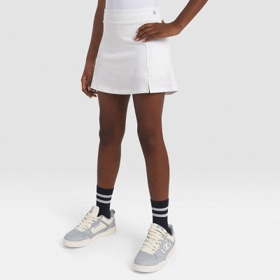 Champion Girls' A-Line Short Skort - White M