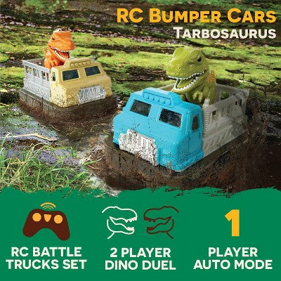 TERRA by Battat Remote Control Bumper Cars Set- Dinosaur: Infrared Play Vehicles