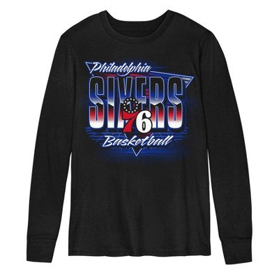 NBA Philadelphia 76ers Kids' Black Long Sleeve T-Shirt - L