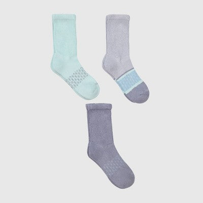 Hanes Women's Absolute Wellness 3pk Non-Binding Crew Socks - Green 5-9: Cotton Blend, Cushioned Sole, Arch Support, Seamless Toe
