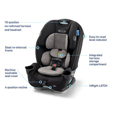 Graco Slim Fit 3-in-1 Convertible Car Seat - Jarret (LOCAL PICKUP ONLY)