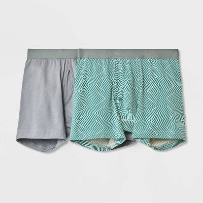Men's Striped Geo Boxer Briefs 2pk - Goodfellow & Co Green XL
