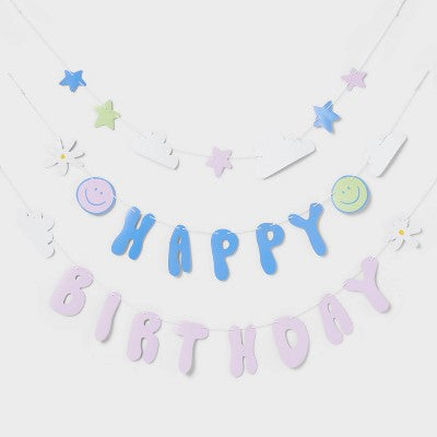 Groovy Retro Happy Birthday Banner - Spritz