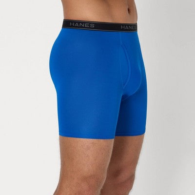 Hanes Men's Performance Stretch Boxer Briefs - Gray/Blue L