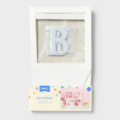 4ct Baby Boxes with Letters for Baby Shower Wedding Gender Reveal - Spritz