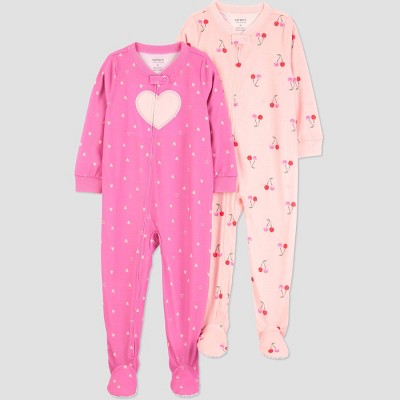 Carter's Toddler Girls' 2pk Cherries/Hearts Pajama Set Pink 3T