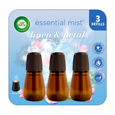 Air Wick Essential Mist Triple Refill Aromatherapy Diffusers - Linen & Petals - 3ct: Electric Oil Diffuser, 6.5" Height