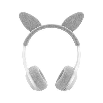 GEMS 'Bunny' Animal Figural Wireless Headphones - Gray/Pink: Built-In Microphone