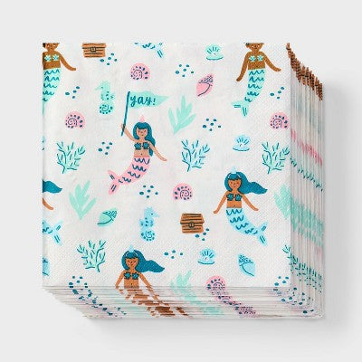 30ct Mermaid Lunch Napkins - Spritz