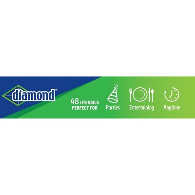 Diamond All Occasion Clear Disposable Forks Spoons and Knives - 48ct