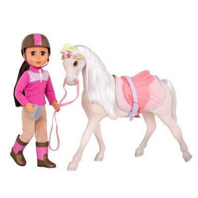 Glitter Girls Starlight 14" Horse with Tiara Accessory Set for 14" Dolls: Equestrian Toy with Comb & Plastic Materials