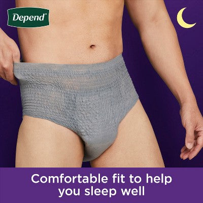 Depend Night Defense Incontinence Disposable Underwear for Men - Overnight Absorbency - XL - 12 count NOT A CASE