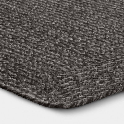 2'x3' Natural Woven Rectangular Braided Outdoor Area Rug Heathered Charcoal - Threshold (LOCAL PICKUP ONLY)