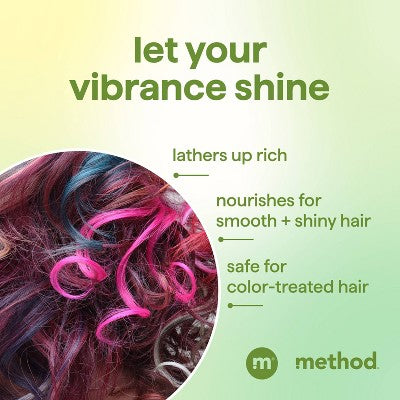 Method Mindful Matcha Color Protecting Shampoo Sulfate & Silicone Free - 14 fl oz: Paraben-Free, Liquid Hair Shampoo