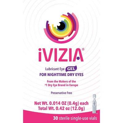 iVIZIA Eye Gel for Nighttime Dry Eyes - Preservative-Free - 0.42oz/30 single-use vials