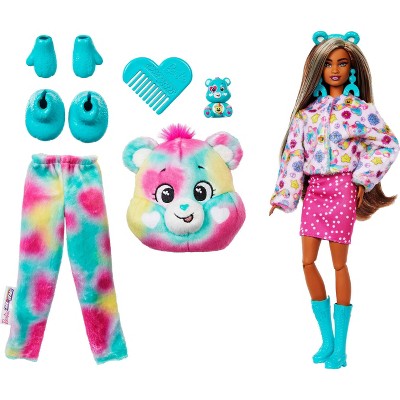 Barbie Cutie Reveal Care Bears Doll & Accessories, Series 2 Good Vibes Bear with 10 Surprises