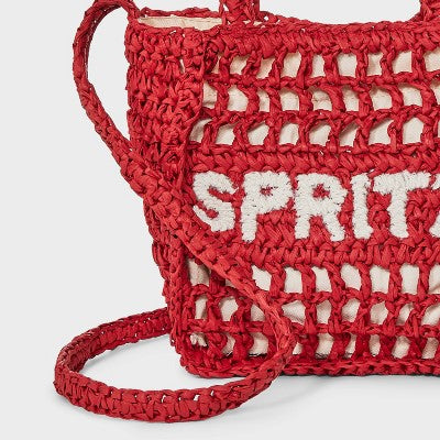 Top Handle Crochet Tote Handbag - Universal Thread Red