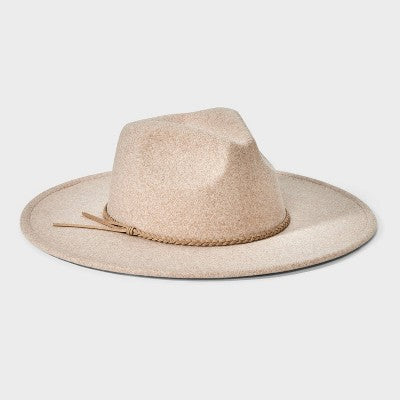 Wide Brim Fedora Hat - Universal Thread Taupe S/M