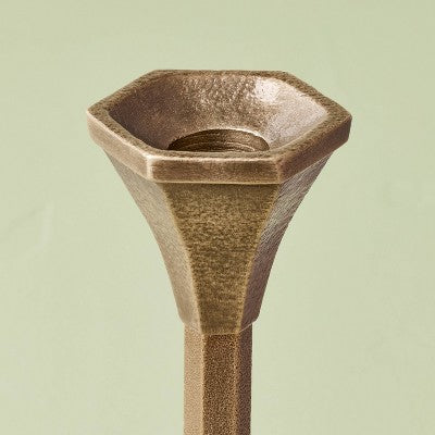 30"x5.8" Oversized Floor Taper Candlestick Brass - Hearth & Hand with Magnolia (LOCAL PICKUP ONLY)