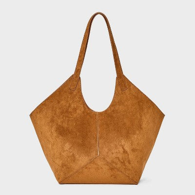 Slouchy Faux Suede Tote Handbag - Universal Thread Tan