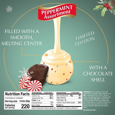 Lindt LINDOR Christmas Candy Tradition Box Peppermint Assorted Chocolate - 6.8oz