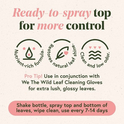 WE THE WILD Protect Spray Organic Botanical Leaf Shine & Care For Houseplants 8.5 fl oz