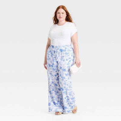 Women's Linen Wide Leg Pull-On Pants XXL