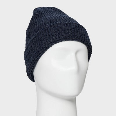 Men's Waffle Knit Beanie - Goodfellow & Co Navy Blue