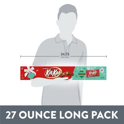 Kit Kat Christmas Milk Chocolate Wafer Candy Yardstick - 27oz/18ct (LOCAL PICKUP ONLY)