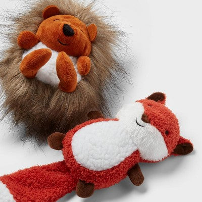 Long Tail Fox Dog Plush Toy Set - 2pk - Wondershop
