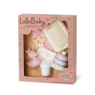 LullaBaby Baby Doll Newborn Essentials Accessory Set Diaper and Play Toys