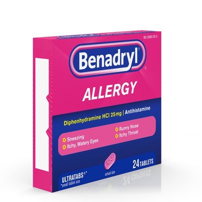Benadryl Ultratabs Allergy Relief Tablets - Diphenhydramine HCl - 24ct
