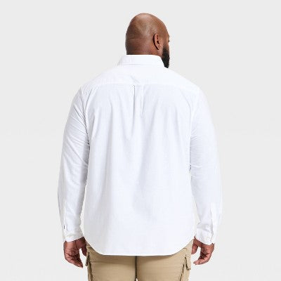 Men's Tall Long Sleeve Oxford Button-Down Shirt - White XXLT
