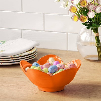 14oz Melamine Figural Flower Dessert Bowl Orange - Room Essentials