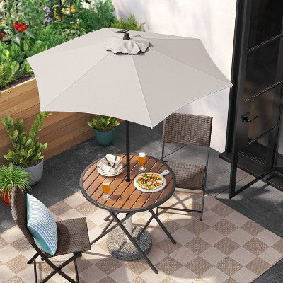 6' Round Solid Outdoor Patio Market Umbrellas Gray with Black Pole - Room Essentials (LOCAL PICKUP ONLY)