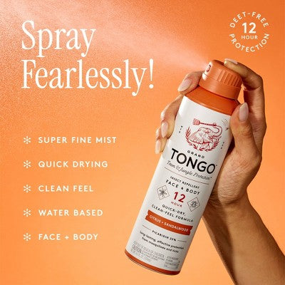 Grand Tongo DEET-Free Picaridin Insect Repellent Family Formula - Citrus + Sandalwood - 4.5oz