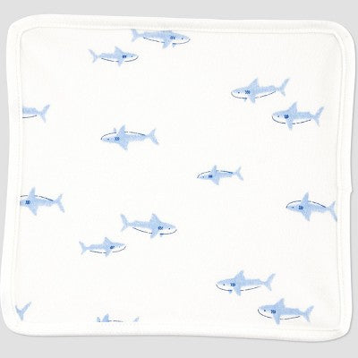 Carter's Just One You? Baby Shark Washcloth - Blue: Cotton Polyester Terry, Animal Prints, 9x9