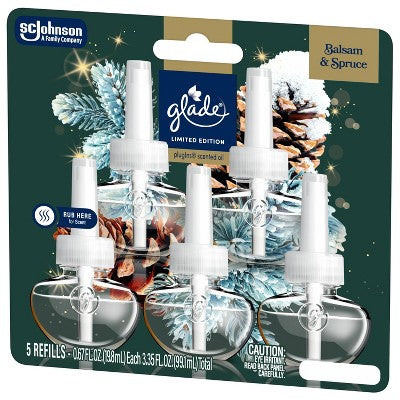 Glade PlugIns Scented Oil Air Freshener Refills - Balsam & Spruce - 3.35oz/5ct