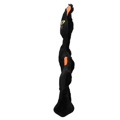 Multipet Skelerope Black Cat Interactive Plush Dog Toy - Black