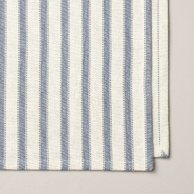 4pk Engineered Stripe Cloth Napkins Blue/Natural - Hearth & Hand with Magnolia