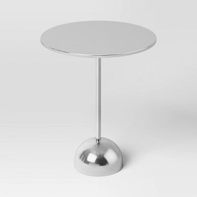 Optimistic Pedestal Metal Accent Table Chrome - Room Essentials (LOCAL PICKUP ONLY)