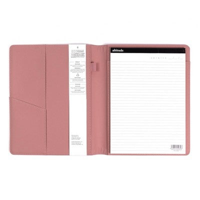 Altitude Padfolio8.5"x10.5" Vegan Leather Mauve Pink Debossed Arch