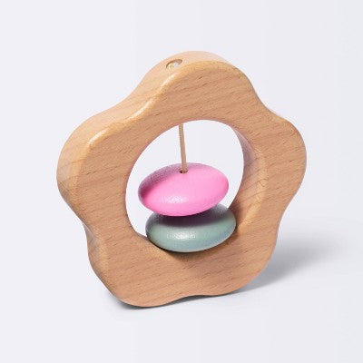 Wooden Baby Rattle - Flower - Cloud Island