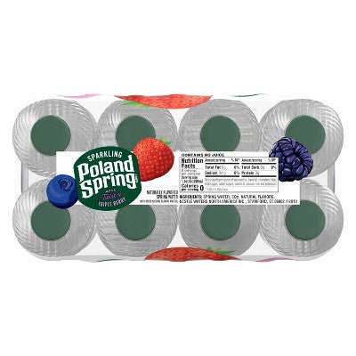 Poland Spring Triple Berry Flavored Sparkling Water - 8pk/16.9 fl oz Bottles