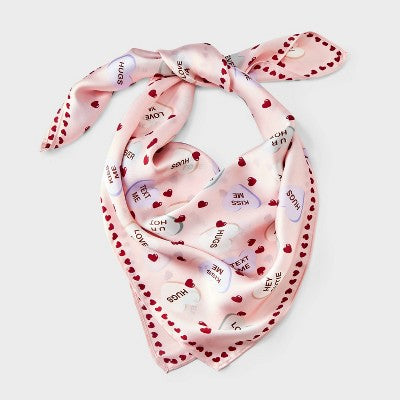 Candy Heart Print Scarf - A New Day Pink
