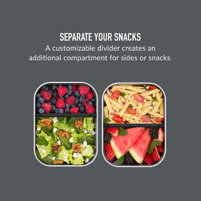 Bentgo Microsteel Leakproof Lunch Bento Box - Carbon Black: Stackable 18/8 Stainless Steel