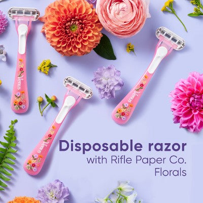 Venus + Rifle Paper Co. Sensitive 3-Blade Women's Disposable Razors - 3ct